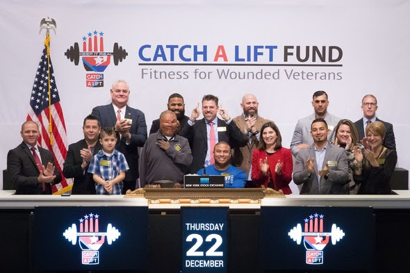 Catch a Lift rings the opening ceremony bell at the NY Stock exchange